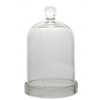 Glass Bell Jar with Knob, size: 120 x 180mm (dia. x H)