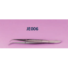 Spring Forceps, Sharp, narrow flutes, curved, with guide pin, stainless steel, 125mm length