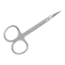 Dissecting Scissors, Closed shanks, fine point, Curved, stainless steel, 100mm length