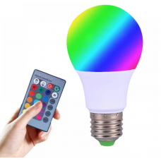 LED Color Changing Light Bulb with Remote Control, 16 Different Color Choices Smooth, Fade, Flash or Strobe Mode, Smart Remote Lightbulb - RGB & Multi Colored