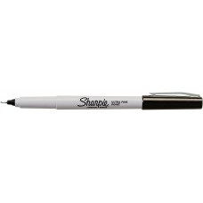 Sharpie Permanent Markers, Ultra Fine Point, Black, 12 Count