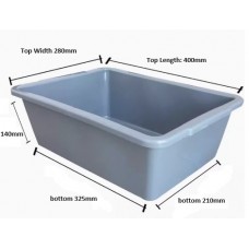 Plastic Tray, Heavy duty, Size: 400 x 280 x 140mm, grey color