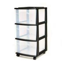 Drawer Plastic Cart, Black