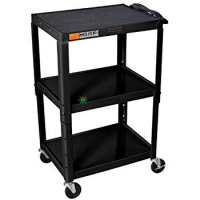 AV Trolley, s/s black color with 4 castor (2 with lock)