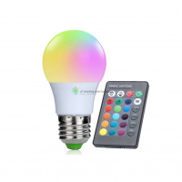 Coloured lamp bulb, LED, E27, 220V, 12W, use with remote to change color